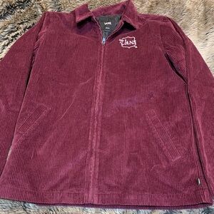Vans corduroy burgundy coach jacket embroidered "La Maison Vans" Size M